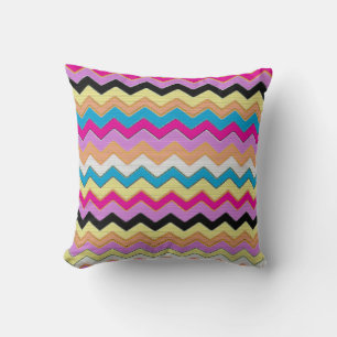 Coussin Destin coloré d'amour de paix de motif de chevrons