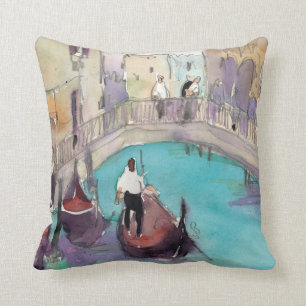 Coussin Destinations Aquarelle Venise Gondola Ride
