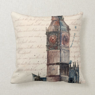 Coussin Destinations   Lettres Vintages De Big Ben