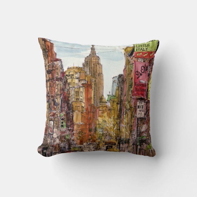 Coussin Destinations | New York City Vue de Little Italy (Recto)