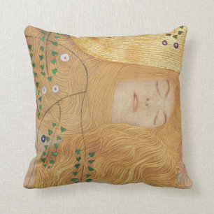 Coussin Détail de Gustav Klimt   des serpents de l'eau I