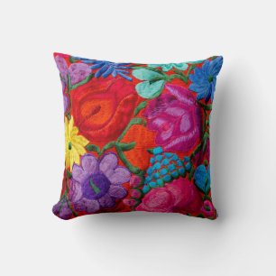 Coussin Détail du textile floral broderie traditionnel