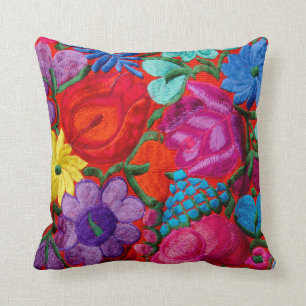 Coussin Détail du textile floral broderie traditionnel