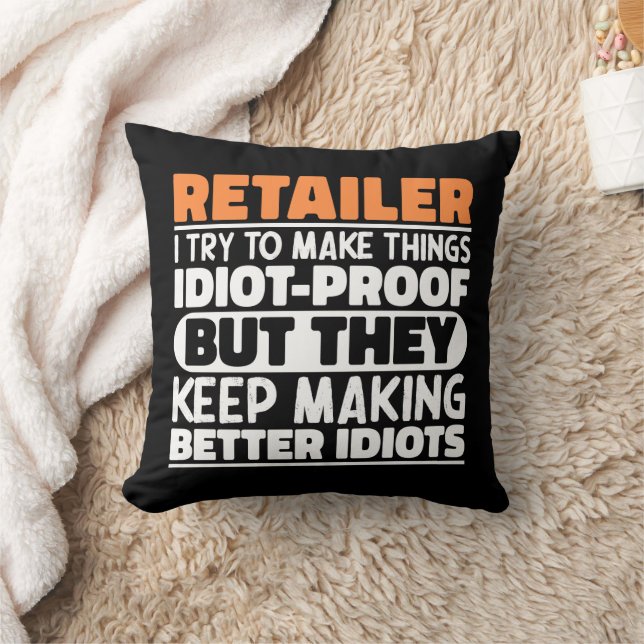Coussin Détaillant J'Essaie De Rendre Les Choses Drôle Dev (Couverture)