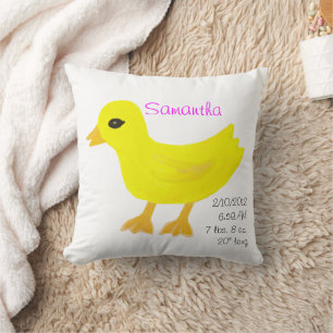 Coussin Détails de naissance de caneton en caoutchouc jaun