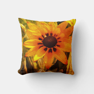 Coussin d'été à fleurs jaunes