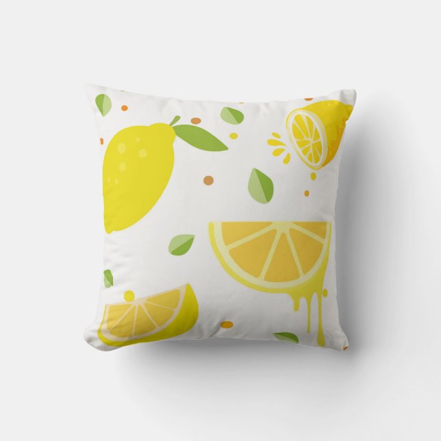 Coussin d'été aux agrumes de citron patio extérieu (Recto)