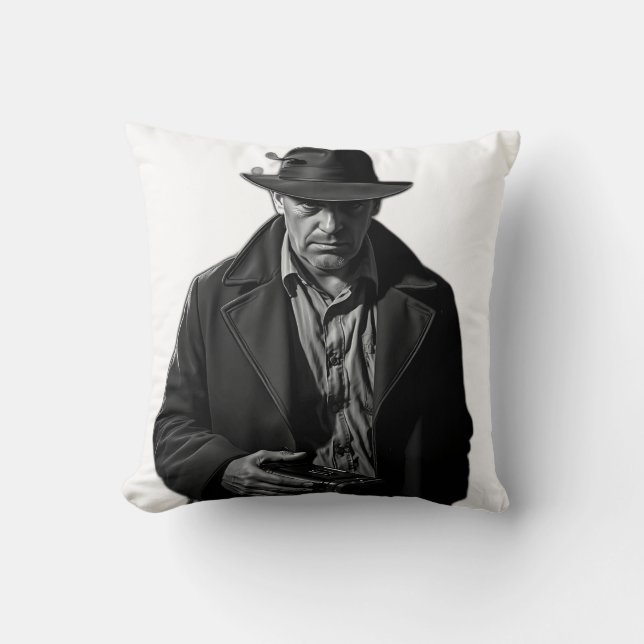Coussin Détective en style noir (Recto)
