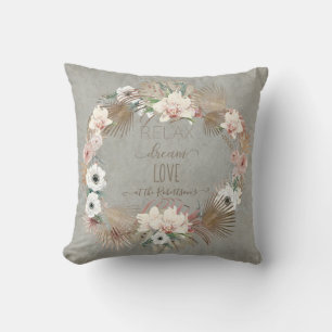 Coussin Détendez-vous Dream Love Grey Floral Beach Plage P