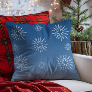 Coussin d'étoiles de Noël d'éblouissement, bleu