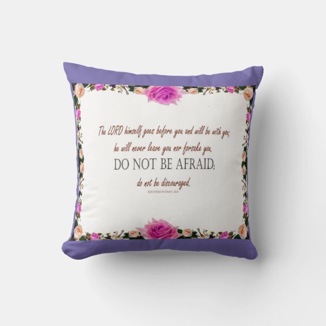 Coussin Deutéronome 31 verset biblique Ne craignez point C (Recto)