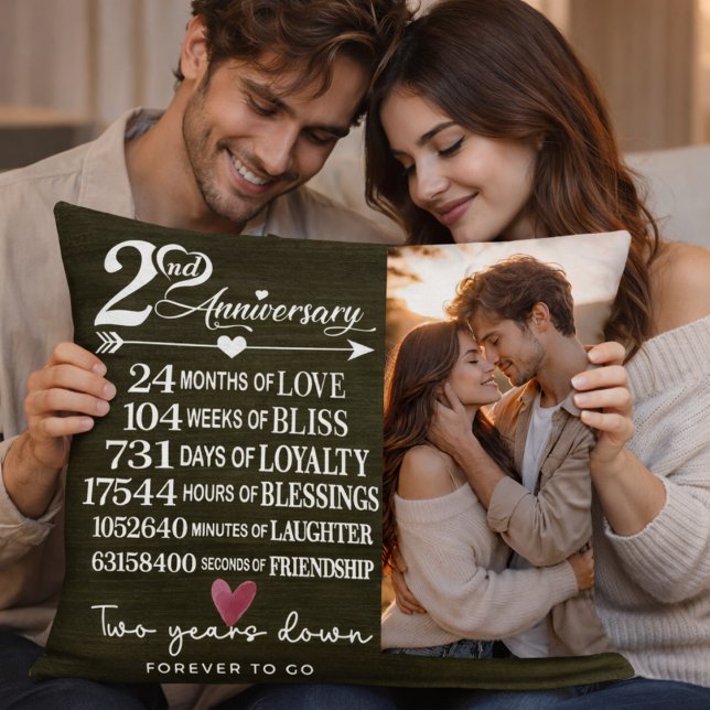 Coussin Deux Ans Déjà Pour Toujours Cadeau Romantique (Créateur téléchargé)