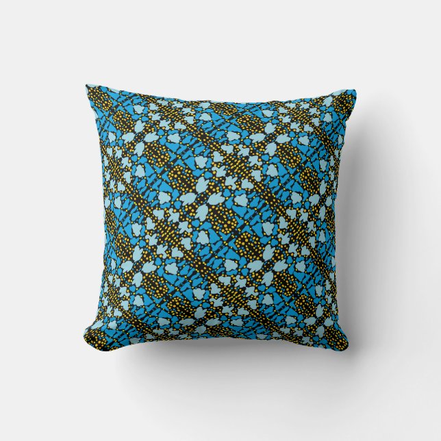 Coussin Deux blues de minuscules nuages dorés globes motif (Recto)