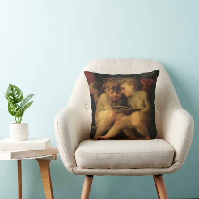 Coussin Deux Cherubs Lecture par Rosso Fiorentino, Angels (Chaise)