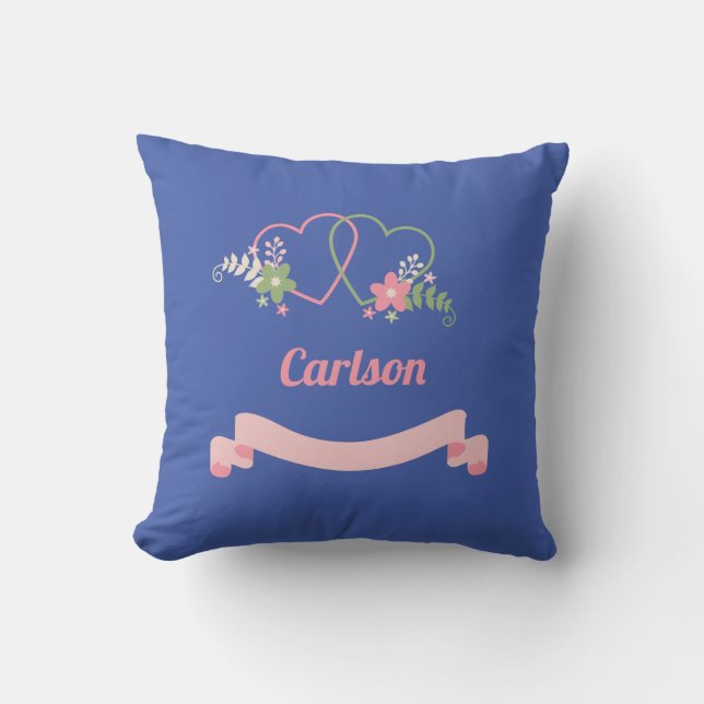 Coussin Deux Coeurs liés Love Design Mariage (Recto)