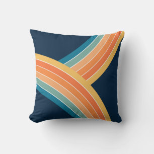 Coussin Deux couleurs rétro style arc-en-ciel