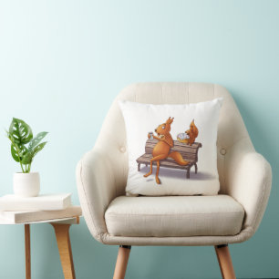 Coussin Deux écureuils