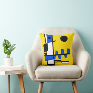 Coussin Deux Faces De L'ethnicité Jaune Bleu Noir Blanc
