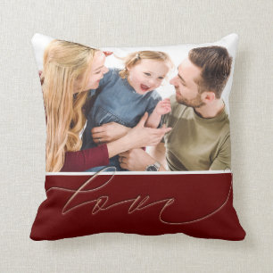 Coussin Deux Famille Love Script Typographie Bourgogne