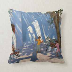 Coussin Deux filles sautant Mykonos