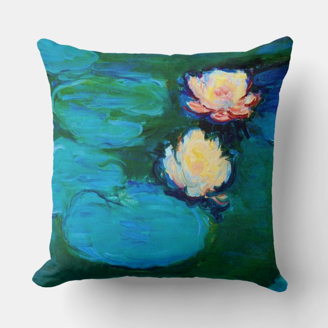 Coussin Deux Fleurs Lys D'Eau Claude Monet Fine Art (Recto)