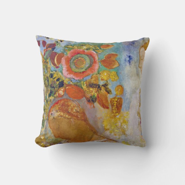 Coussin Deux jeunes filles parmi les fleurs, Redon (Recto)