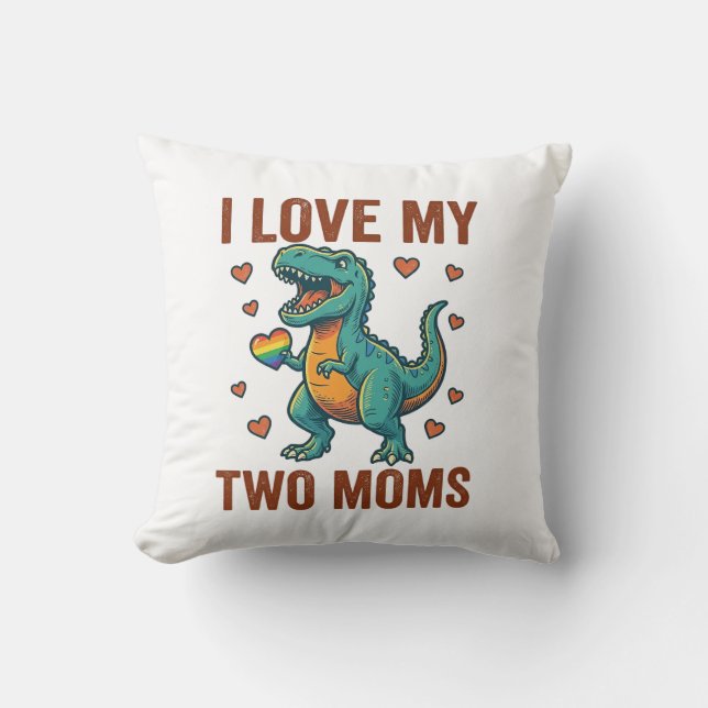 Coussin Deux mamans fières de la conception de T-Shirt vec (Recto)