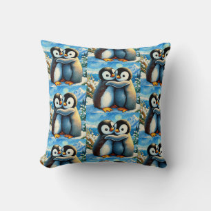 Coussin Deux manchots heureux pieds serrés