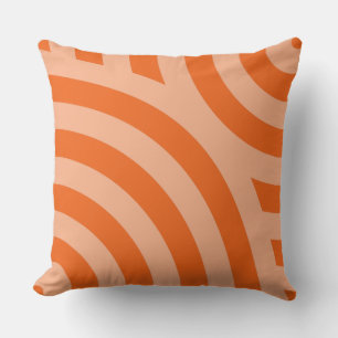 Coussin Deux - Motif d'onde rayé orange tonique