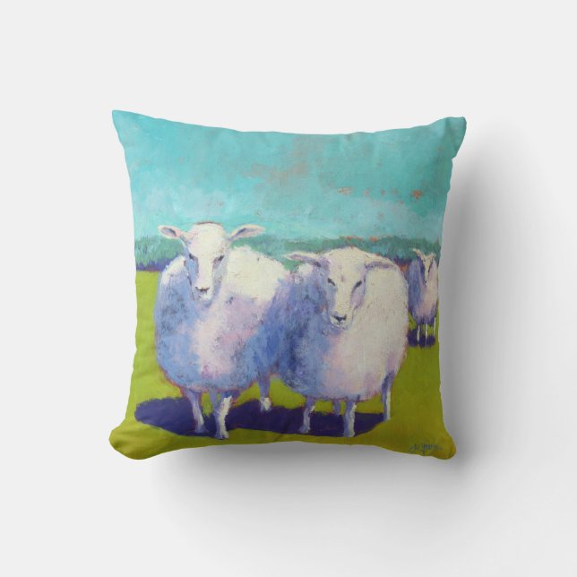 Coussin Deux Moutons En Champ (Recto)