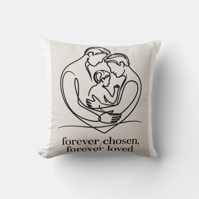 Coussin Deux papas attendent un bébé (Recto)