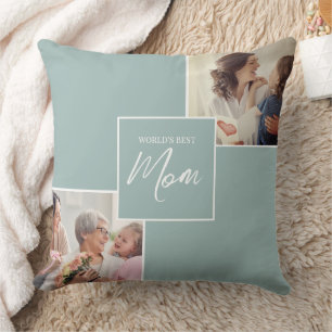 Coussin Deux photos modernes Meilleure maman Jouer l'oreil