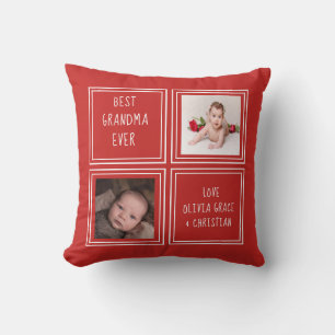 Coussin Deux photos personnalisées l'une d'un type Modèle