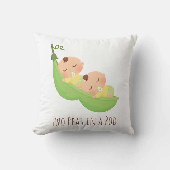 Coussin Deux pois dans un carreau mignon de crèche de bébé (Recto)