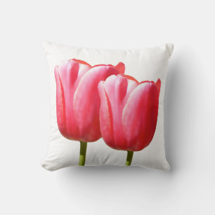 Coussin Deux tiges roses de tulipe