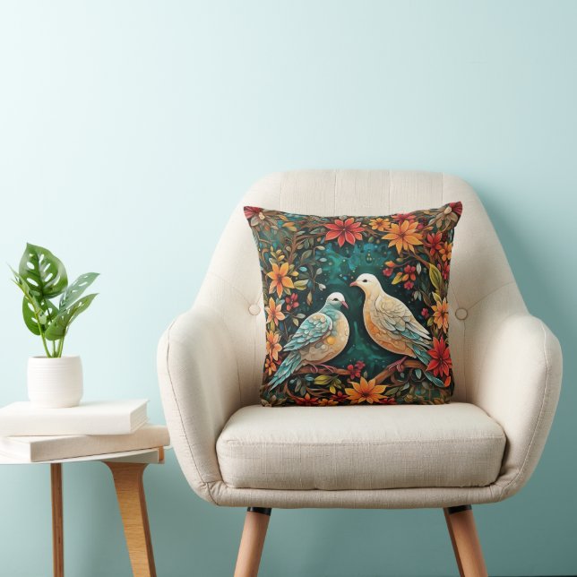 Coussin Deux tourterelles (Chaise)