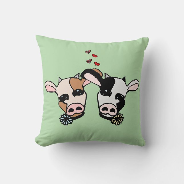 Coussin Deux vaches Moo (Recto)