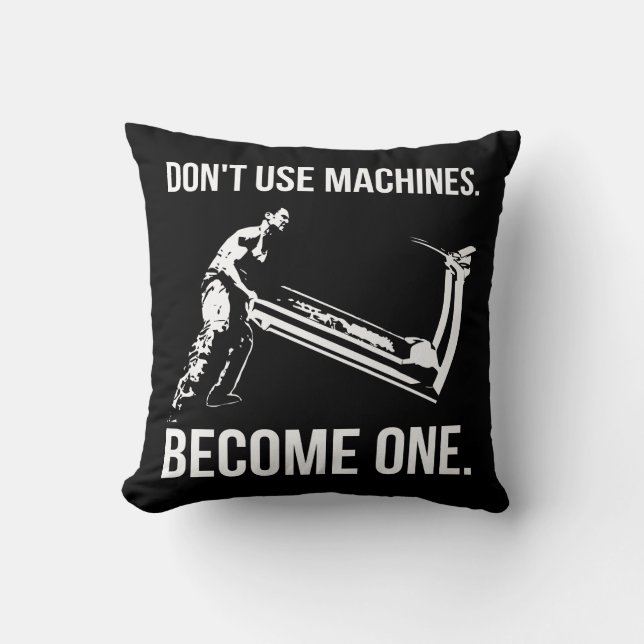 Coussin Devenez Une Machine - Dessin, Homme Forte, Tapis (Recto)