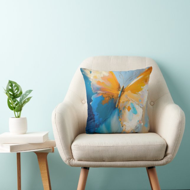 Coussin Devenir Lumière – Papillon Abstrait En Mouvement (Chaise)