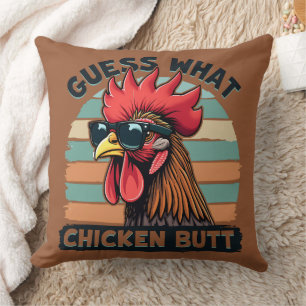 Coussin Devinez Quel Beurre De Poulet Drôle Rooster Rétro