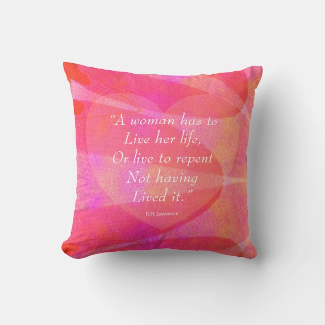 Coussin Devis Inspirationnel Aquarelle Pour Femmes (Recto)
