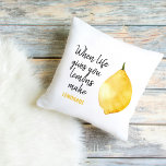 Coussin Devis jaune citron amusant<br><div class="desc">Devis jaune citron amusant</div>