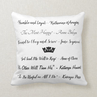 Coussin Devises : Six épouses de Henry VIII avec la