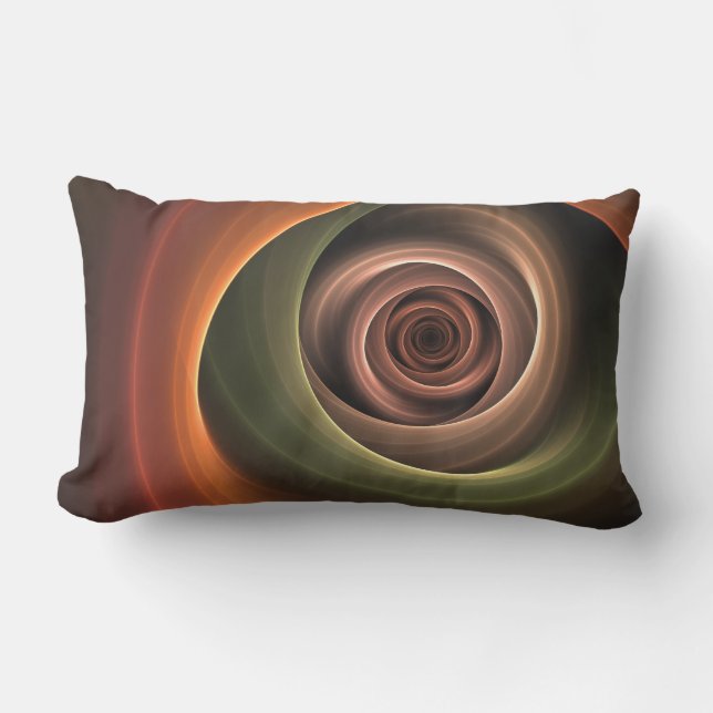 Coussin D'extérieur 3D Spirale Abstraite couleurs chaudes Art fractal  (Recto)