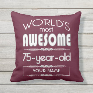 Coussin D'extérieur 75e anniversaire du meilleur fabuleux Maroon rouge