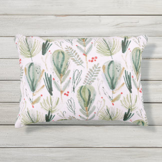 Coussin D'extérieur Abstract Scandinavian Christmas Foliage Sage Green