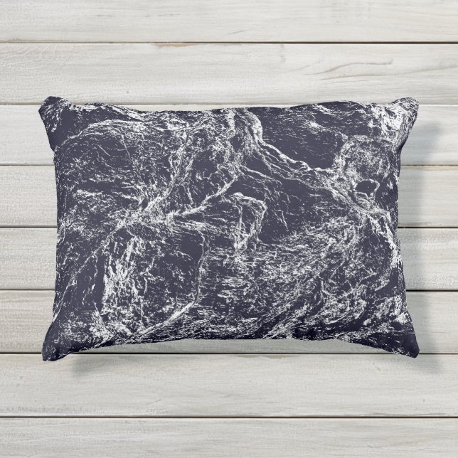 Coussin D'extérieur Abstrait bleu/blanc (Devant)