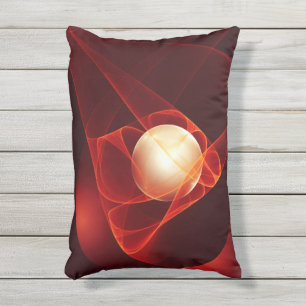 Coussin D'extérieur Abstrait Crème rouge moderne Imaginaire Fractal Ar