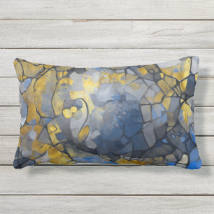 Coussin D'extérieur Abstrait, vitrail, peinture contemporaine