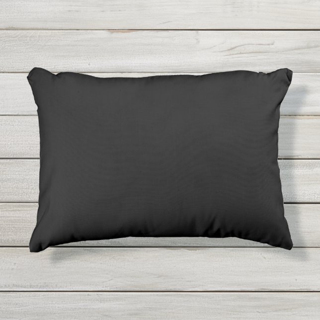 Coussin D'extérieur Accent décoratif noir solide (Devant)